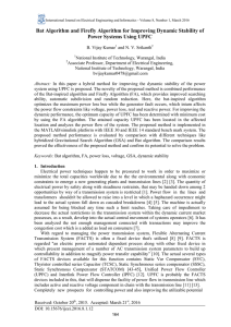 Bat Algorithm and Firefly Algorithm for Improving Dynamic Stability of