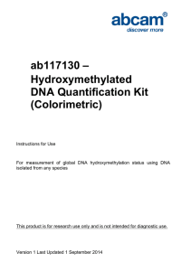 ab117130 – Hydroxymethylated DNA Quantification Kit (Colorimetric)