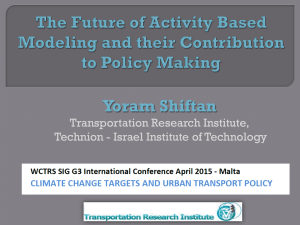 The future of activity based models and their contribution to policy making