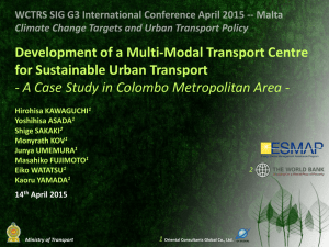Development of a Multi-Modal Transport Centre for Sustainable Urban Transport