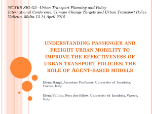 WCTRS SIG-G3 –Urban Transport Planning and Policy