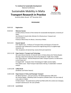 Sustainable Mobility in Malta  Transport Research in Practice Institute for Sustainable Development