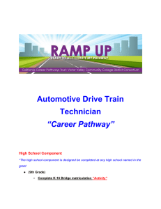 Automotive Drive Train Technician “Career Pathway” High School Component