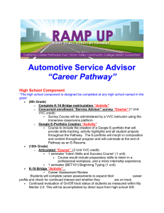 Automotive Service Advisor “Career Pathway” High School Component