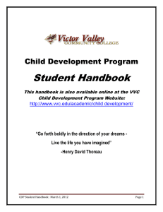 Student Handbook Child Development Program