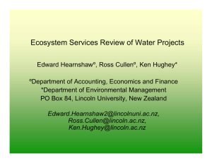 Ecosystem Services Review of Water Projects