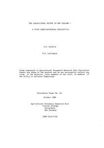 THE  AGRICULTURAL  SECTOR  IN  NEW ... A  JOINT  FA&amp;'1-TNDDSTRIAL  PERSPECTIVE S.E.  Guthrie