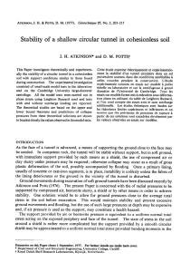 soil Stability  of  a  shallow  circular ... J.  H.  ATKINSON*