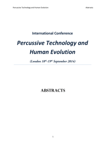 Percussive Technology and  Human Evolution    International Conference 
