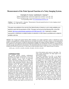 Measurement of the Point Spread Function of a Noisy Imaging...