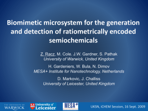 Biomimetic microsystem for the generation and detection of ratiometrically encoded semiochemicals