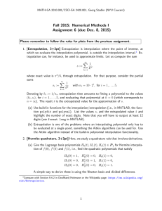 Fall 2015: Numerical Methods I Assignment 6 (due Dec. 8, 2015)