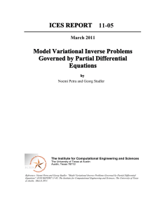 ICES REPORT 11-05 Model Variational Inverse Problems Governed by Partial Differential Equations