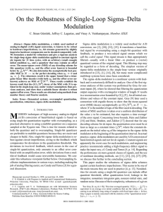 On the Robustness of Single-Loop Sigma–Delta Modulation , Member, IEEE