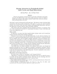 Strange Attractors in Periodically-kicked Limit Cycles and Hopf Bifurcations Qiudong Wang