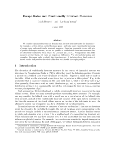 Escape Rates and Conditionally Invariant Measures Mark Demers and Lai-Sang Young