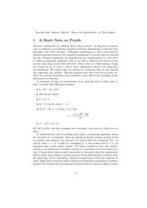 1 A Short Note on Proofs