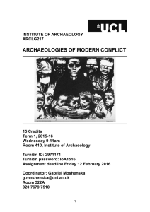 ARCHAEOLOGIES OF MODERN CONFLICT