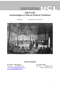 ARCLG225 Archaeologies of African Political Traditions