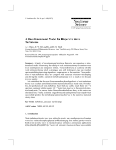 A One-Dimensional Model for Dispersive Wave Turbulence