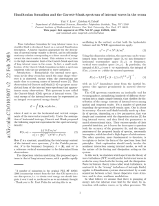 Hamiltonian formalism and the Garrett-Munk spectrum of internal waves in... Yuri V. Lvov , Esteban G.Tabak