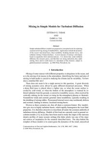 Mixing in Simple Models for Turbulent Diffusion ESTEBAN G. TABAK AND