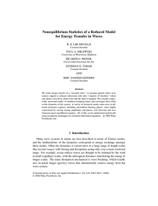 Nonequilibrium Statistics of a Reduced Model for Energy Transfer in Waves