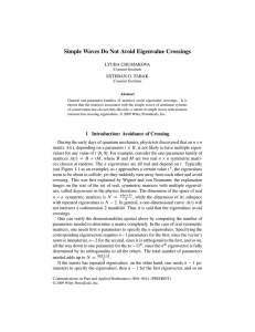 Simple Waves Do Not Avoid Eigenvalue Crossings LYUBA CHUMAKOVA ESTEBAN G. TABAK