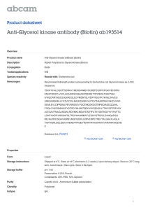 Anti-Glycerol kinase antibody (Biotin) ab193514 Product datasheet Overview Product name