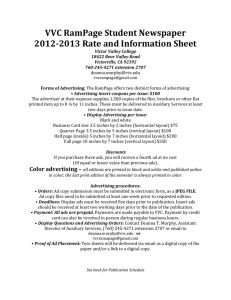 VVC RamPage Student Newspaper 2012-2013 Rate and Information Sheet