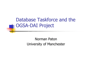 Database Taskforce and the OGSA-DAI Project Norman Paton University of Manchester