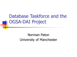 Database Taskforce and the OGSA-DAI Project Norman Paton University of Manchester