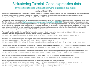 Biclustering Tutorial: Gene-expression data Aaditya V Rangan, NYU