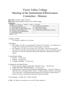 Victor Valley College Meeting of the Institutional Effectiveness Committee - Minutes