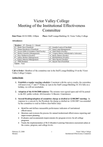 Victor Valley College Meeting of the Institutional Effectiveness Committee Date/Time: