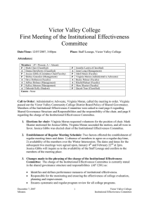 Victor Valley College First Meeting of the Institutional Effectiveness Committee Date/Time: