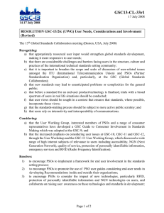 GSC13-CL-33r1 RESOLUTION GSC-13/26: (UWG) User Needs, Considerations and Involvement (Revised)