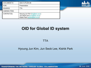 OID for Global ID system TTA DOCUMENT #: