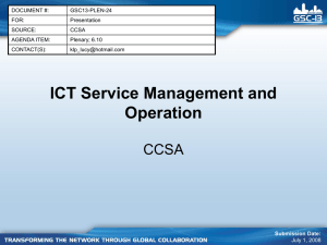 DOCUMENT #: GSC13-PLEN-24 FOR: Presentation