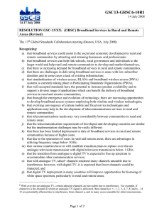 GSC13-GRSC6-10R1 RESOLUTION GSC-13/XX:  (GRSC) Broadband Services in Rural and Remote