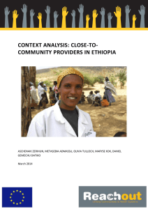 CONTEXT ANALYSIS: CLOSE-TO- COMMUNITY PROVIDERS IN ETHIOPIA