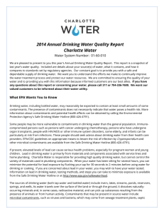 2014 Annual Drinking Water Quality Report Charlotte Water