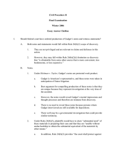 Civil Procedure II Final Examination Winter 2006 Essay Answer Outline