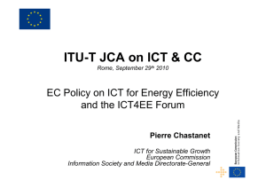 ITU-T JCA on ICT &amp; CC and the ICT4EE Forum Pierre Chastanet