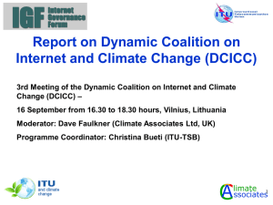 Report on Dynamic Coalition on Internet and Climate Change (DCICC)