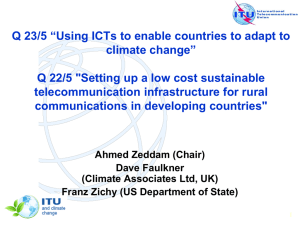 Q 23/5 “Using ICTs to enable countries to adapt to