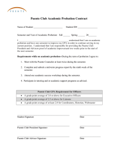 Puente Club Academic Probation Contract