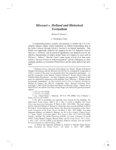 Missouri v. Holland Textualism I. I