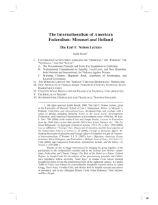 The Internationalism of American Federalism: Missouri and The Earl F. Nelson Lecture
