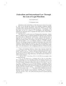 Federalism and International Law Through the Lens of Legal Pluralism I. I